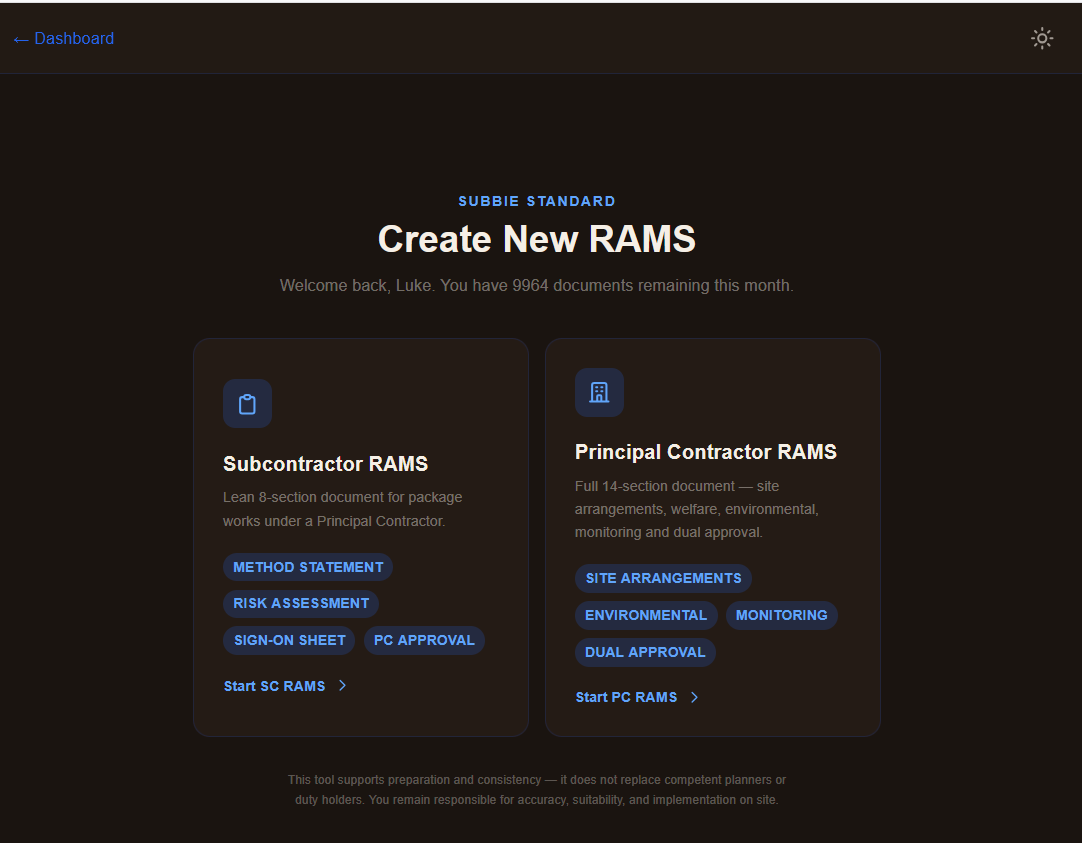 RAMS Creator